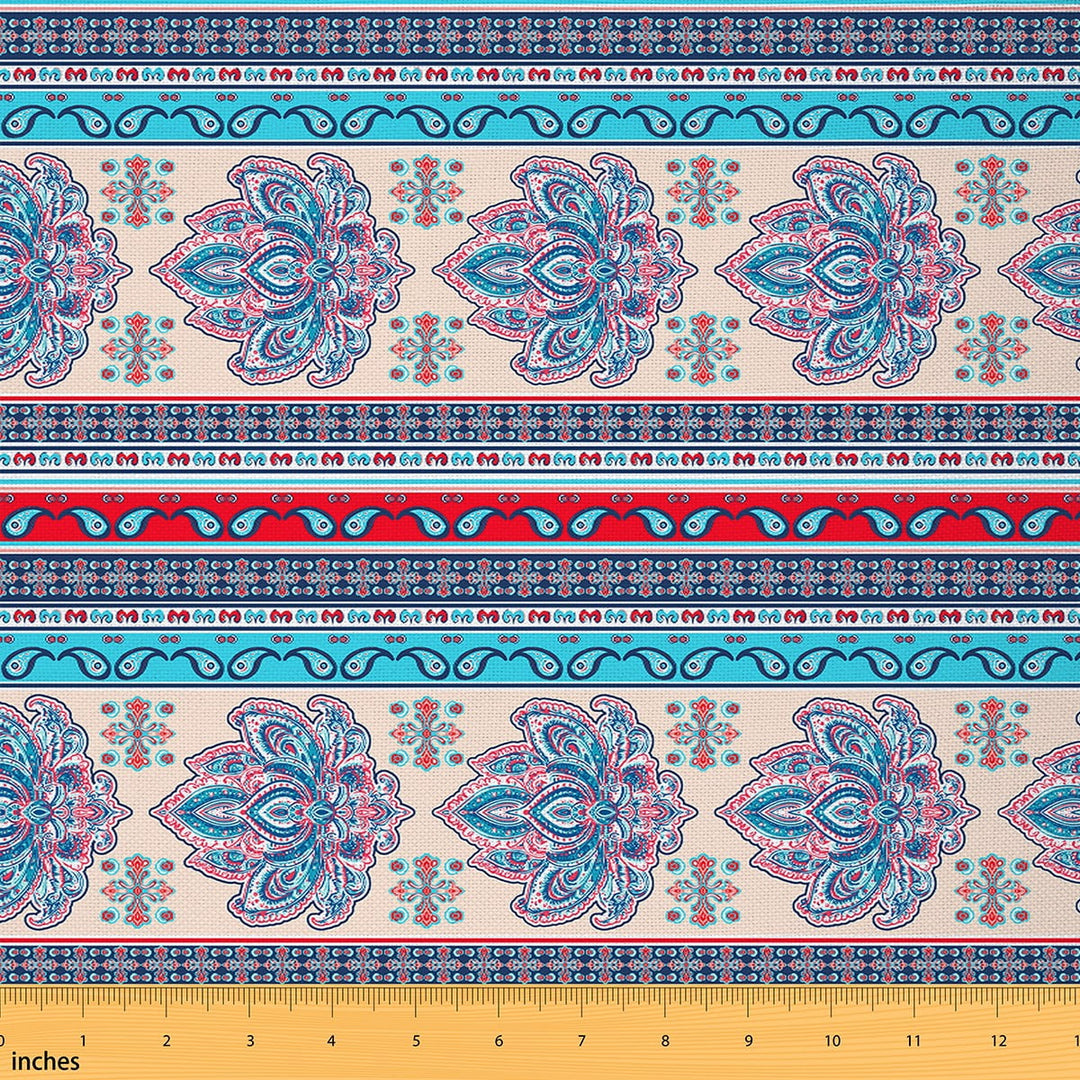 Castle Fairy Bohemian Mandala Fabric by the Yard 2 Yard,Exotic Style Sewing Fabric,Hippie Flower Home Decor Fabric by the Yard,Ultra Soft Abstract Home Decor