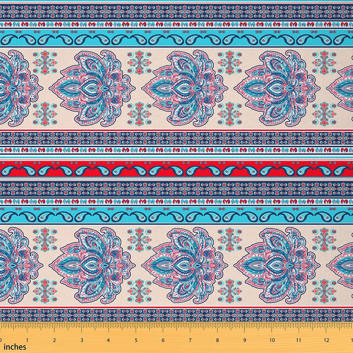 Castle Fairy Bohemian Mandala Fabric by the Yard 2 Yard,Exotic Style Sewing Fabric,Hippie Flower Home Decor Fabric by the Yard,Ultra Soft Abstract Home Decor
