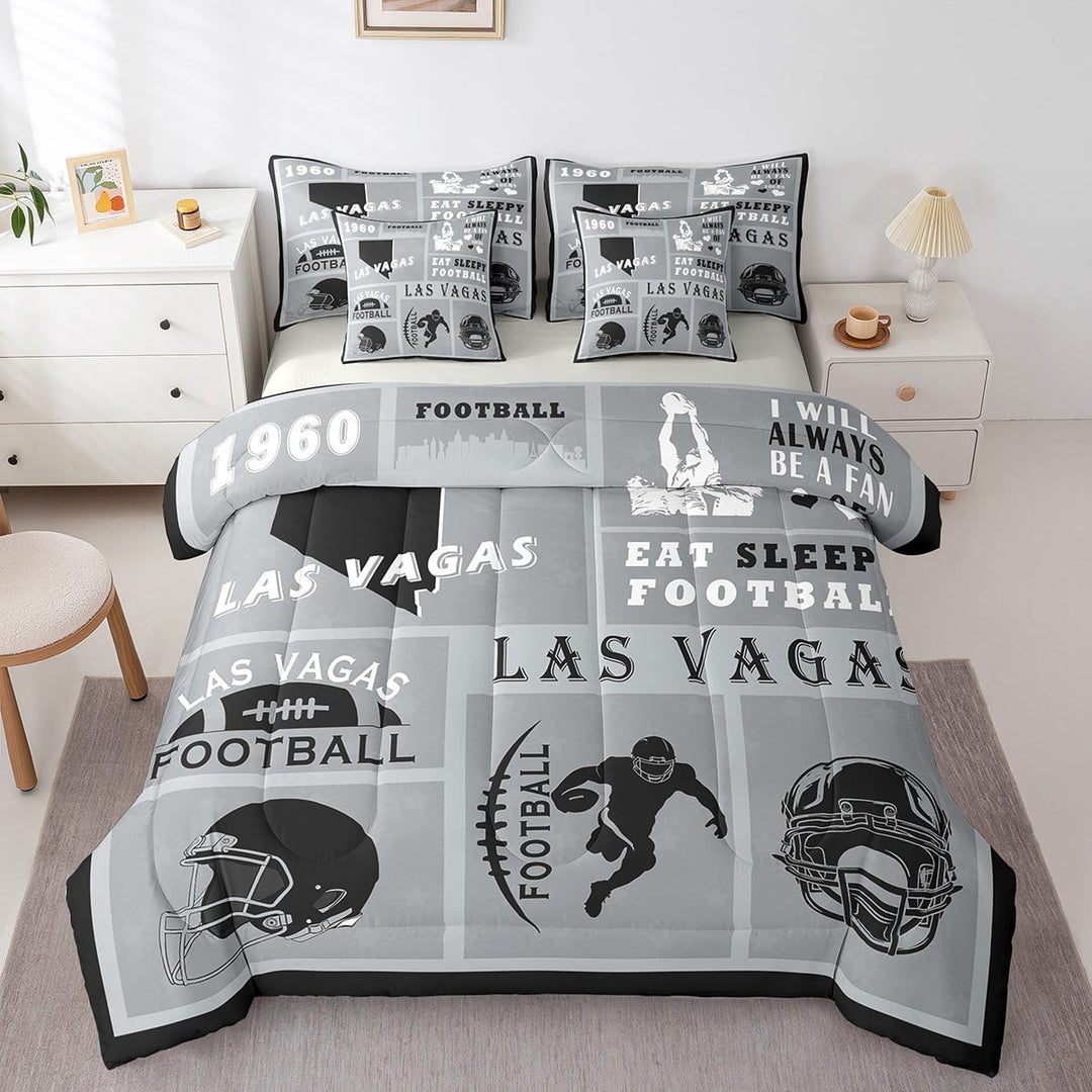 Erosebridal Rugby Bedding 7PCS Twin Size Comforter Sets Football Bedding Sets Sports Fan Bed in a Bag,1 Comforter,1 Flat Sheet,1 Fitted Sheet,2 Pillowcases,2 Throw Pillow Covers