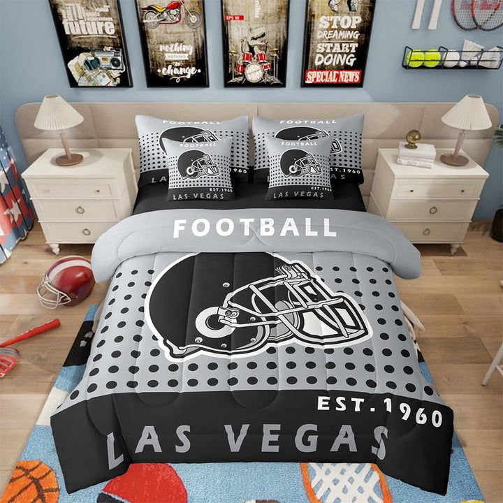 Bed in a Bag 7 Piece Football Sports Bedding Sets Football Lover Comforter Set with Sheets American Football City Bed Set Football Team Sports Game Sheets Twin (Jacksonville)