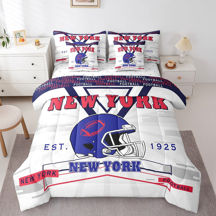 Erosebridal Football Bedding 7PCS Twin Size Comforter Sets American Football Bedding Sets Sports Bed in a Bag,1 Comforter,1 Flat Sheet,1 Fitted Sheet,2 Pillowcases,2 Throw Pillow Covers