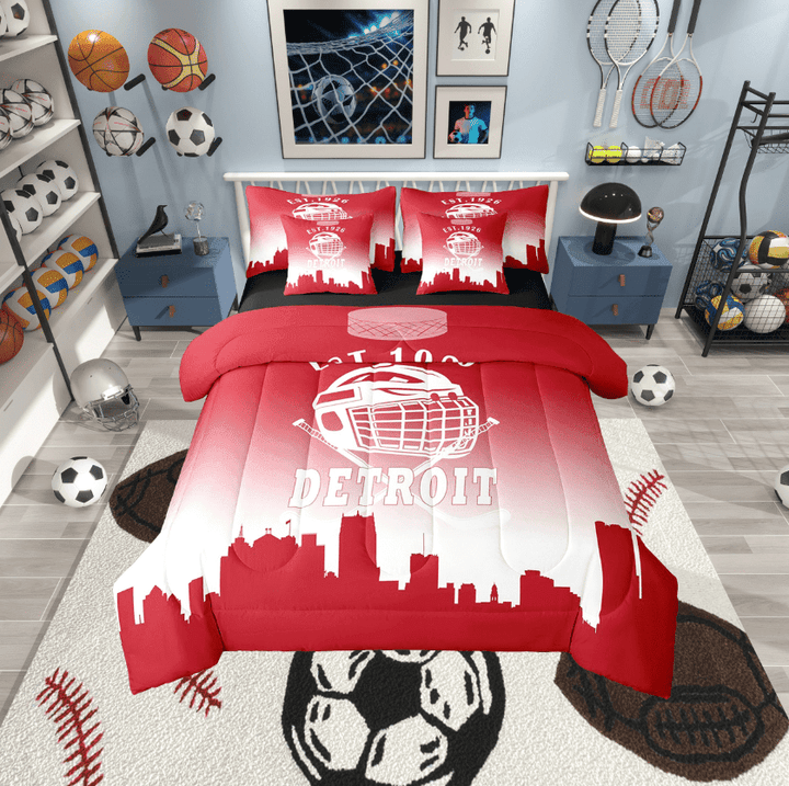 Erosebridal Soccer Lover Bed in a Bag Twin size, American Football Bed Set, Eat Sleep Reversible Bedding Twin Size, Super Cozy Bedroom Decoration, 7-Piece