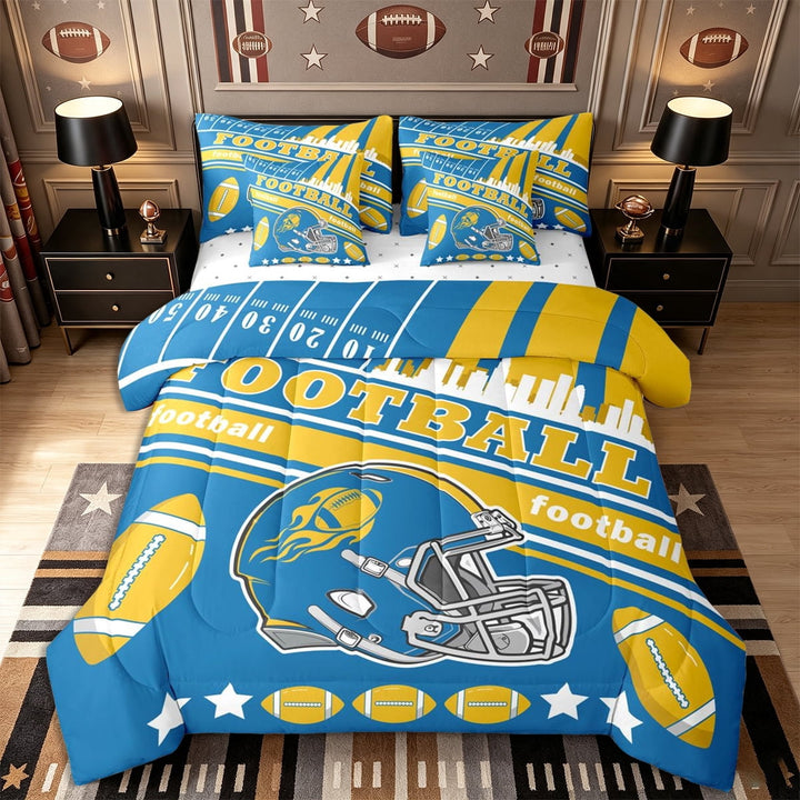 Erosebridal Football 7 Pieces Comforter Sets Twin Size for Kids Boys,Sport Theme Bedding Set for All Season,Gifts for Football Fans,Football City Bed In A Bag with Comforter Sheets