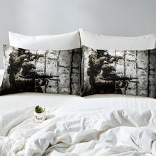 Load image into Gallery viewer, Feelyou Soldier with Weapon Comforter Cover, Boys Decorative Bedding Set with Zippers Ties,Duvet Cover Set
