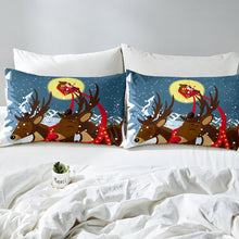 Load image into Gallery viewer, Christmas Theme Quilt Cover, Funny Santa Claus Bedding Set, Elk Snow Pattern Comforter Cover, Lightweight Breathable Bed Decor For Kids 1 Duvet Cover With 2 Pillow Cases, Bedding Set AU Double Single Queen King Size
