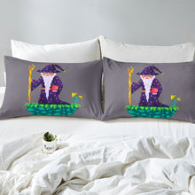 Load image into Gallery viewer, Christmas Duvet Cover For Kids Boys Firls Children Santa Claus Pattern Bedding Set With Corner Ties And Pillowcase Abstract Art Quilt Cover Grey Purple Comforter Cover US Twin Full UK Queen King AU DE Single Double Size
