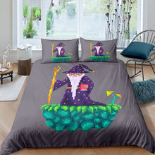 Load image into Gallery viewer, Christmas Duvet Cover For Kids Boys Firls Children Santa Claus Pattern Bedding Set With Corner Ties And Pillowcase Abstract Art Quilt Cover Grey Purple Comforter Cover US Twin Full UK Queen King AU DE Single Double Size
