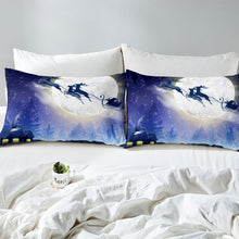 Load image into Gallery viewer, Christmas Theme Comforter Cover For Kids Boys Girls Children Purple Starry Sky Bedding Set Deer Cedar Pine Snow House Pattern Quilt Cover US Twin Full Queen King Size Including Duvet cover and pillowcase
