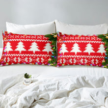 Load image into Gallery viewer, Children Christmas Comforter Cover Geometric Herringbone Quilt Cover For Kids Boys Girls Christmas Tree Pattern Abstract Red Bedding Set US Twin Full Queen King Size Including Duvet cover and pillowcase
