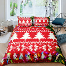 Load image into Gallery viewer, Children Christmas Comforter Cover Geometric Herringbone Quilt Cover For Kids Boys Girls Christmas Tree Pattern Abstract Red Bedding Set US Twin Full Queen King Size Including Duvet cover and pillowcase
