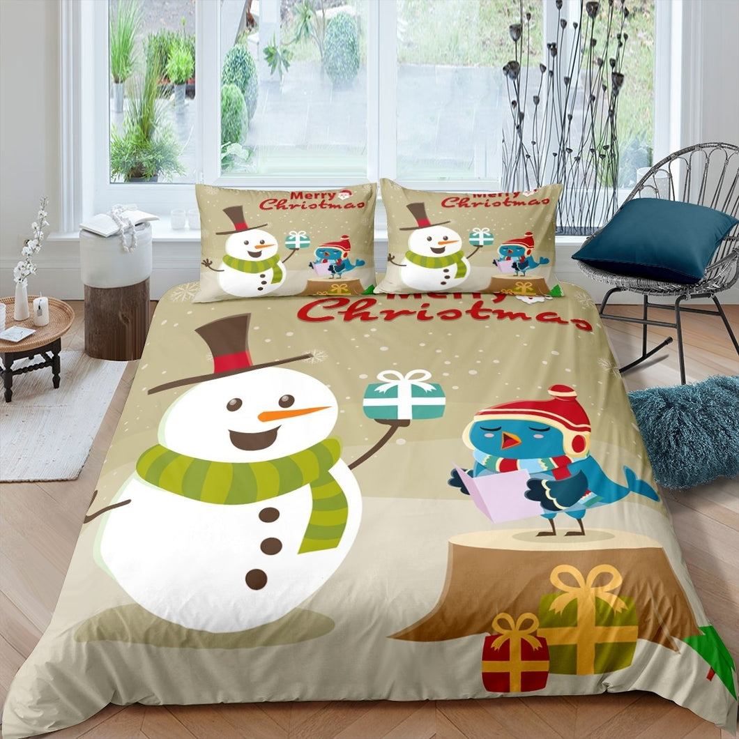 Kids Comforter Cover Cartoon Funny Pattern For Nursery Boys Girls Baby Little Child Christmas Theme Snowman Bedding Set Cartoon Fairy Tale Duvet Cover Set Decorative 2 Or 3 Pcs AU Double UK Single US Twin Full Queen King Size