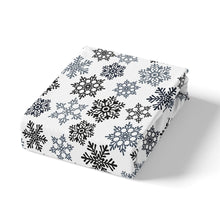 Load image into Gallery viewer, Snowflake Fitted Sheet Set,Winter Christmas Theme Bedding Set,Lace Style White Black Duvet Cover Bedroom Gift Collection Quality Bedroom,Decorative Bed Cover 2 Pcs Twin Size
