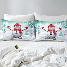 Load image into Gallery viewer, Snowman Bedding Set Twin Size Nursery Xmas Gift Bed Sheet Set For Kids Little Child Girls,Christmas Theme Fitted Sheet Toddler Baby Cute Lovely Pattern Gift ,Decor 2 Pcs Ultra Soft Bed Cover
