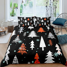 Load image into Gallery viewer, Christmas Tree Pattern Duvet Cover Set Christmas Theme Snowflake Printed Comforter Cover For Boys Bedroom Kids Child Xmas Gifts Bedding Set Funny Decor 2 Or 3 Pcs With Pillowcase AU Single Double Queen King Size
