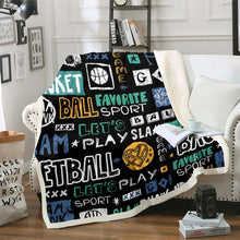 Load image into Gallery viewer, Basketball Throw Blanket for Couch Bed Sofa Sports Theme Fleece Blanket Hippie Graffiti Style Sherpa Blanket Room Decor Gift for Couch Bed Sofa Basketball Player Fuzzy Blanket
