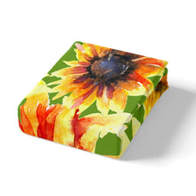 Load image into Gallery viewer, Flower Bedding Set for Kids Girls Teens, Watercolor Flower Comforter Cover Botanical Floral Sunflower Printed Duvet Cover Set with Zipper Ties 2/3 Pcs With Pillowcase
