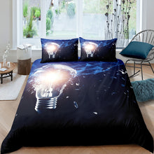 Load image into Gallery viewer, Light Bulb Bedding Set for Kids Boys Teens Adults, Modern Fashion Design Comforter Cover Microfiber Polyester Duvet Cover Set with Zipper Ties 2/3 Pcs With Pillowcase
