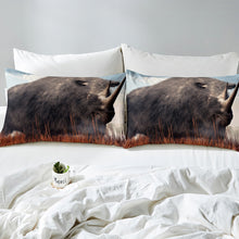 Load image into Gallery viewer, Rhinoceros Comforter Cover Set Wild Animal Theme Duvet Cover with Zipper Ties Black Wild Rhinoceros Bedding Set for Kids Boys Teens Adults 2/3 Pcs With Pillowcase
