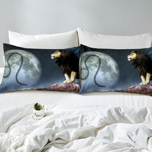 Load image into Gallery viewer, Lion Duvet Cover Set Full Moon Decorative Bedding Set for Kids Boys Teens Adults, Starry Sky Comforter Cover Wild Animal Theme Bedspread Cover 2/3 Pcs With Pillowcase
