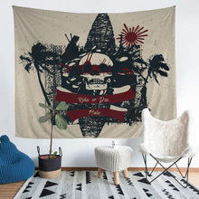Load image into Gallery viewer, Skull Wall Hanging for Kids Room Bedroom Living Room, Human Skeleton Bones Skull and Palm Tree Printed Wall Blanket Soft Lightweight Tapestry,S M L XL
