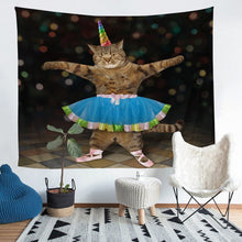Load image into Gallery viewer, Cat Unicorn Wall Blanket Cute Animal Theme Tapestry Wall Hanging Lovely Dancing Cat Decor Wall Hanging for Kids Room Bedroom Living Room,S M L XL
