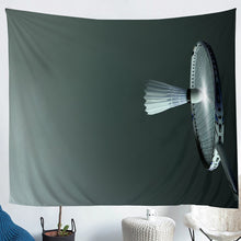 Load image into Gallery viewer, Badminton Wall Hanging for Kids Room Bedroom Living Room, Entertainment Sports Theme Wall Blanket Soft Lightweight Tapestry Wall Hanging,S M L XL
