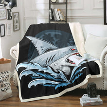 Load image into Gallery viewer, Shark Bed Throws for Kids Boys Teens, Underwater Sea Animnal Theme Flannel Fleece Blanket Marine Life Throw Blanket Ocean Creature Bed Blanket,Baby Throw Twin Queen
