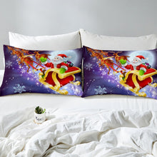 Load image into Gallery viewer, Christmas Bedspread Kids Girls Santa Claus Coverlet Set, Lovely Deer Quilt For Children Boys Teens Starry Sky Purple Cartoon Quilted Coverlet Twin Queen King Size Decorative Room
