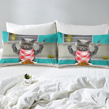 Load image into Gallery viewer, Cat Duvet Cover Set for Kids Boys Girls Delicious Cat Food Comforter Cover Novelty Creativity Animal Theme Bedding Set Luxury Microfiber Quilt Cover,Room Decor 2/3Pcs Bedding
