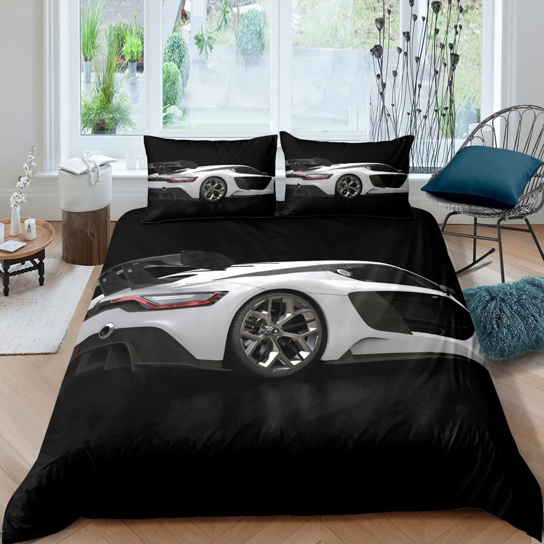 Sports Car Comforter Cover Set Boy Teens Man Extreme Sports Theme Duvet Cover Speed Racing Car Bedding Set Automobile Style Quilt Cover,Room Decor 2/3Pcs Bedding