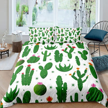 Load image into Gallery viewer, Cactus Printed Comforter Cover Set Kids Boys Girls Boho Succulents Duvet Cover Botanical Pattern Bedding Set Nature Theme Quilt Cover,Room Decor 2/3Pcs Bedding
