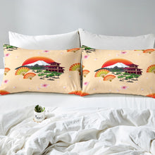Load image into Gallery viewer, Japanese Ukiyoe Duvet Cover Set Kids Boys Girls Fan Lotus Sunset Floral Print Bedding Set Hokusai Pattern Comforter Cover Luxury Soft Bedspread Cover,Room Decor 2/3Pcs Bedding
