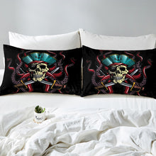 Load image into Gallery viewer, Pirate Skull Bedding Set for Kids Boys Teens Octopus Ocean Nautical Comforter Cover Skeleton Sealife Duvet Cover Sea Adventure Quilt Cover,Room Decor 2/3Pcs Bedding
