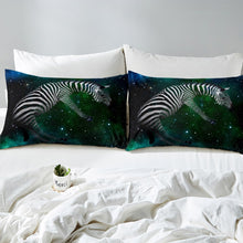 Load image into Gallery viewer, Galaxy Zebra Bedding Set for Kids Boys Teens Outer Space Theme Comforter Cover Universe Starry Sky Duvet Cover Wild Animal Print Quilt Cover,Room Decor 2/3Pcs Bedding
