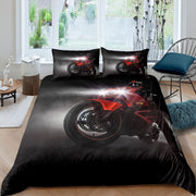 3D Dirt Bike Comforter Cover Set Boys Teens Extreme Sport Theme Bedding Set Motocross Racer Printed Duvet Cover Speed Motorcycle Bedspread Cover,Room Decor 2/3Pcs Bedding