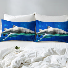 Load image into Gallery viewer, Shark Duvet Cover Set Sea Creature Print Bedding Set for Kids Boys Teens Ocean Wave Nautical Comforter Cover Underwater Animal Bedspread Cover,Room Decor 2/3Pcs Bedding
