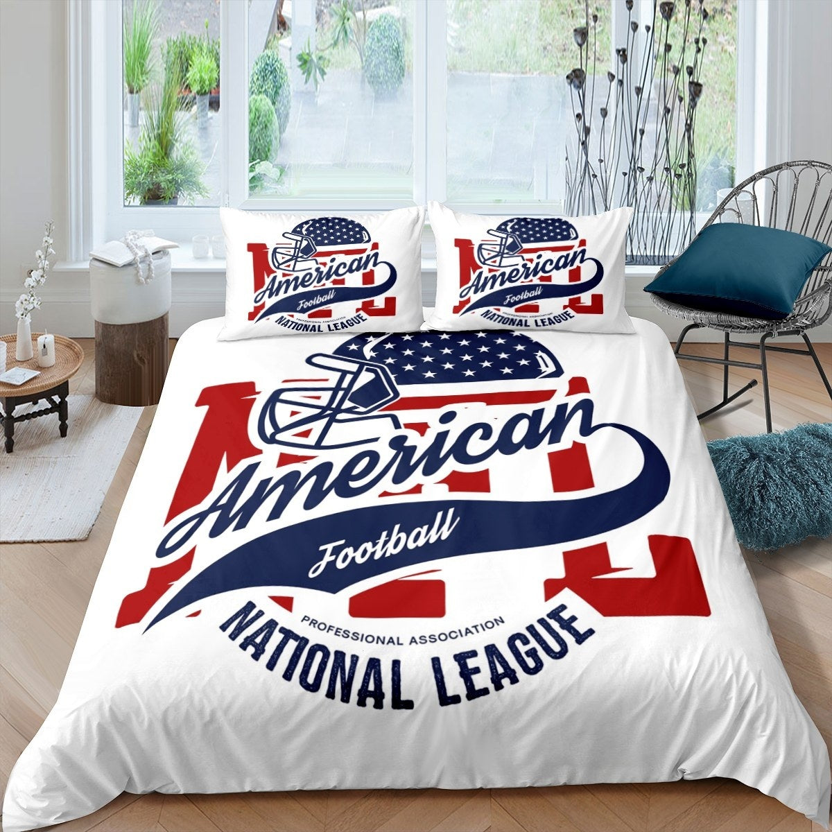 Boys Football Comforter Set Full Kids Teen Sports Bedding Set