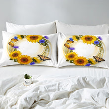 Load image into Gallery viewer, Floral Headdress Duvet Cover Set Kids Girls Woman Sunflower Butterfly Print Comforter Cover Blossom Flowers Bedding Set Luxury Quilt Cover,Room Decor 2/3Pcs Bedding
