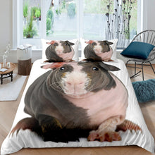 Load image into Gallery viewer, Hairless Guinea Pig Bedding Set for Kids Boys Girls Cute Animal Pattern Comforter Cover 3D Guinea Pig Print Duvet Cover Luxury Soft Quilt Cover,Room Decor 2/3Pcs Bedding
