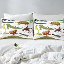 Load image into Gallery viewer, 3D Safari Print Bedding Set Wild Animal Pattern Duvet Cover for Kids Boys Teens Crocodile Lizard Snake Comforter Cover Wildlife Bedspread Cover,Room Decor 2/3Pcs Bedding
