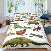 Load image into Gallery viewer, 3D Safari Print Bedding Set Wild Animal Pattern Duvet Cover for Kids Boys Teens Crocodile Lizard Snake Comforter Cover Wildlife Bedspread Cover,Room Decor 2/3Pcs Bedding
