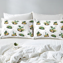 Load image into Gallery viewer, Boho Succulents Bedding Set Kids Boys Girls Cactus Print Duvet Cover Geometric Patterns Comforter Cover Botanical Pattern Bedspread Cover,Room Decor 2/3Pcs Bedding
