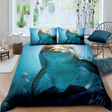 Load image into Gallery viewer, Dolphin Bedding Set for Kids Boys Girls Marine Ocean Animal Comforter Cover 3D Dolphin Print Duvet Cover Underwater Sealife Quilt Cover,Room Decor 2/3Pcs Bedding
