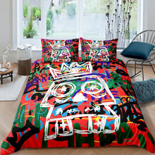 Load image into Gallery viewer, Hippie Graffiti Style Comforter Cover Set Kids Boys Teens Hip Hop Street Youth Bedding Set Wall Graffiti Art Duvet Cover Lightweight Quilt Cover,Room Decor 2/3Pcs Bedding
