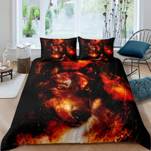 Load image into Gallery viewer, Galaxy Wolf Duvet Cover Set Boys Teens 3D Wolf Print Comforter Cover Kids Youth Wild Animal Pattern Bedding Set Luxury Microfiber Quilt Cover,Room Decor 2/3Pcs Bedding
