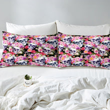 Load image into Gallery viewer, Sugar Skull Comforter Cover Set Kids Boys Teens Skeleton Floral Bedding Set Gothic Bones Print Duvet Cover Luxury Microfiber Quilt Cover,Room Decor 2/3Pcs Bedding
