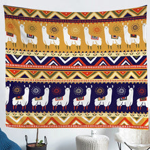 Load image into Gallery viewer, Cute Llama Tapestry Cartoon Llama Alpaca Wall Blanket For Kids Children Boys Girls Tribal Geometry Stripe Wall Hanging South American Animals Wall Art Bedroom Decor Sofa Cover
