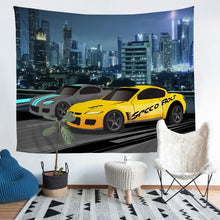 Load image into Gallery viewer, Race Sports Car Wall Blanket Boys Extreme Sports Theme Tapestry Men Cool Car Automobile Style Wall Hanging for Kids Teens Modern City Building Decor Wall Art  Bedding Throw Blanket
