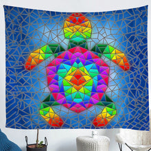 Load image into Gallery viewer, Sea Turtle Tapestries Wall Hanging for Kids Boys Teens Triangle Geometric Patterns Bedding Throw Blanket Colorful Turtle Tapestry Abstract Art Wall Blanket,Bedding Collection
