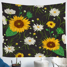 Load image into Gallery viewer, Sunflower Tapestry Girls Daisy Floral Print Wall Hanging for Women Girly Blossom Flowers Pattern Wall Blanket Botanical Branches Wall Art Nature Theme Room Decor Picnic Sheet
